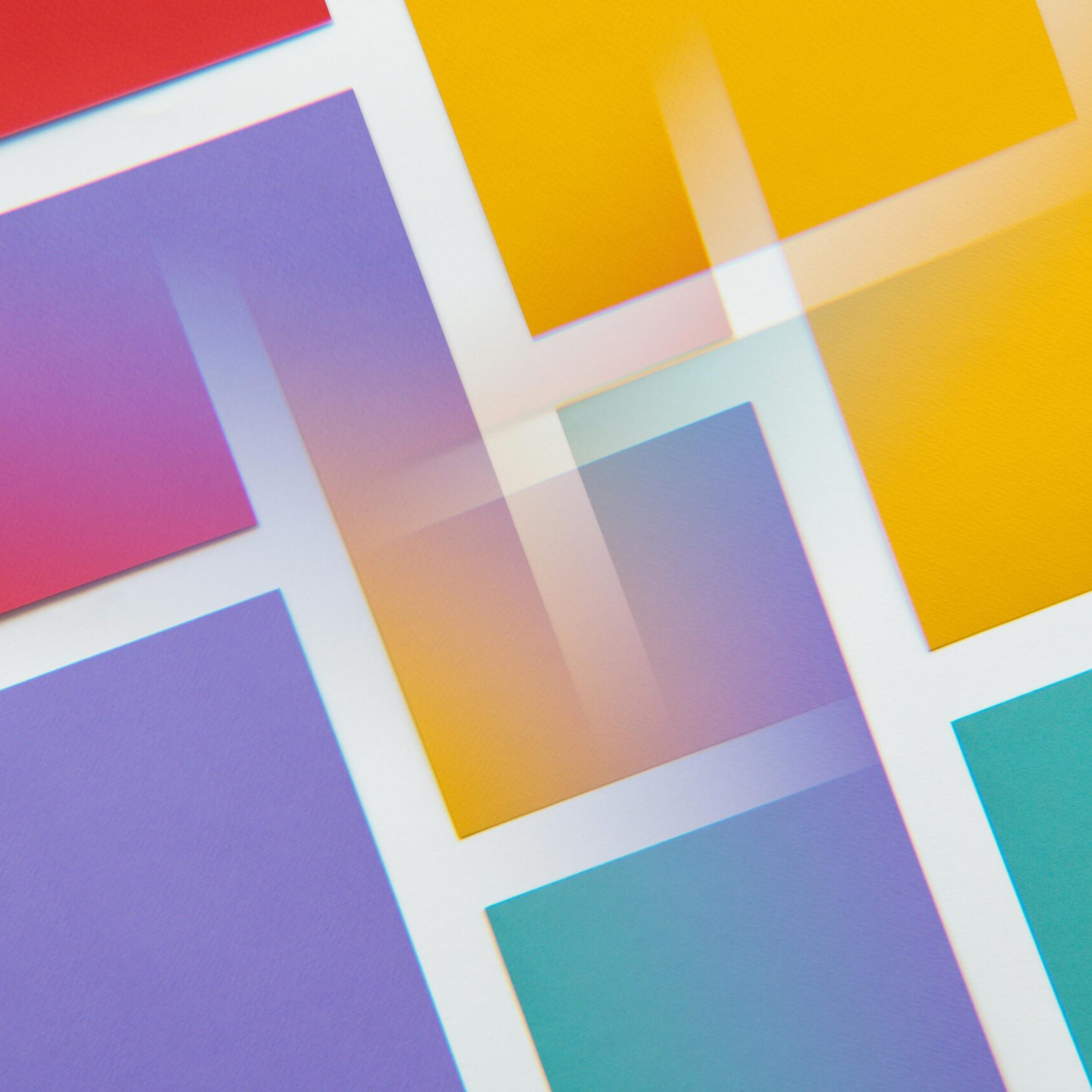 Dynamic abstract composition of colorful overlapping rectangles with a modern design.